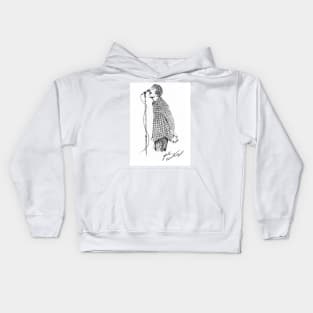 L G Original Ink Drawing Print Kids Hoodie